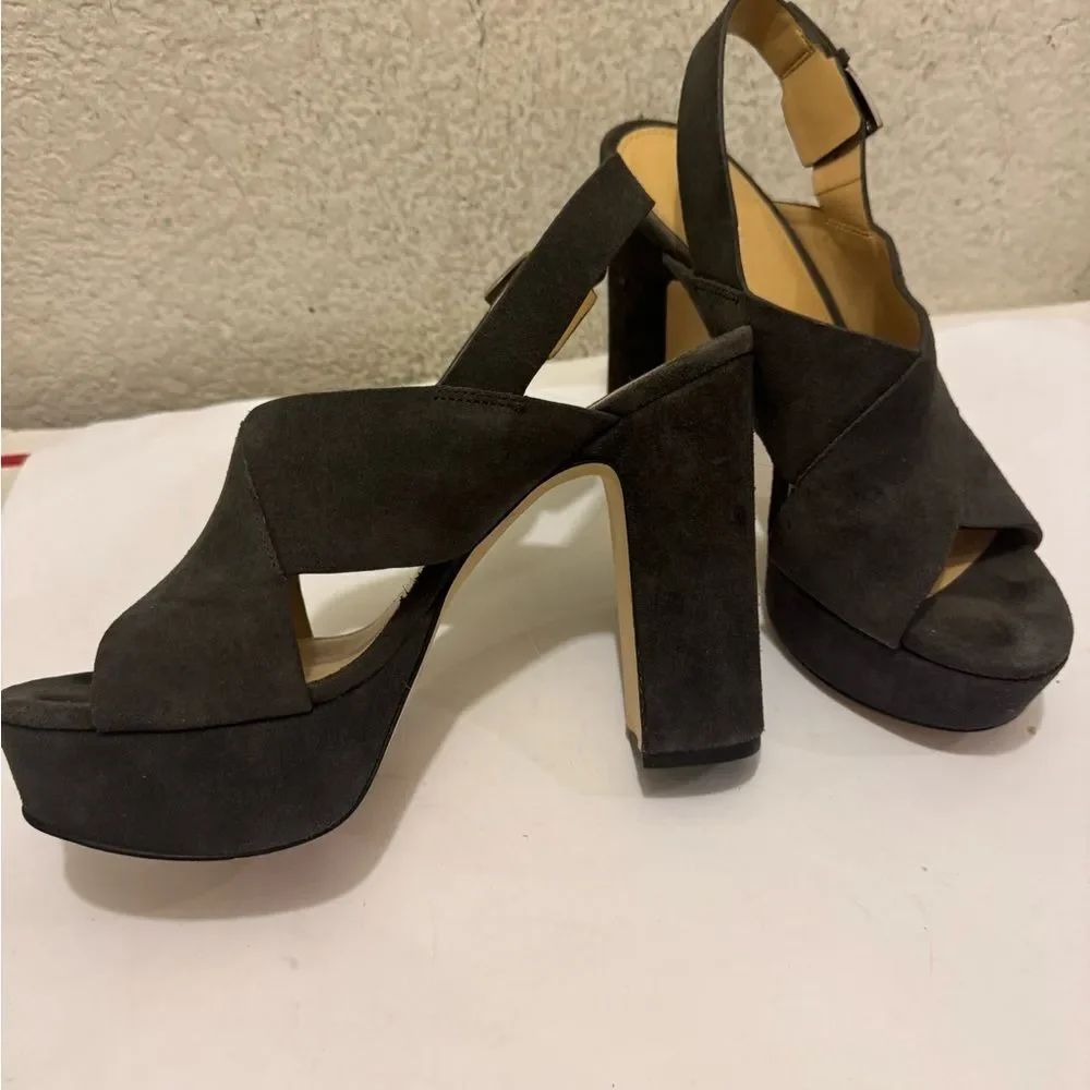 Michael Kors Dark Gray Suede Platform Heels